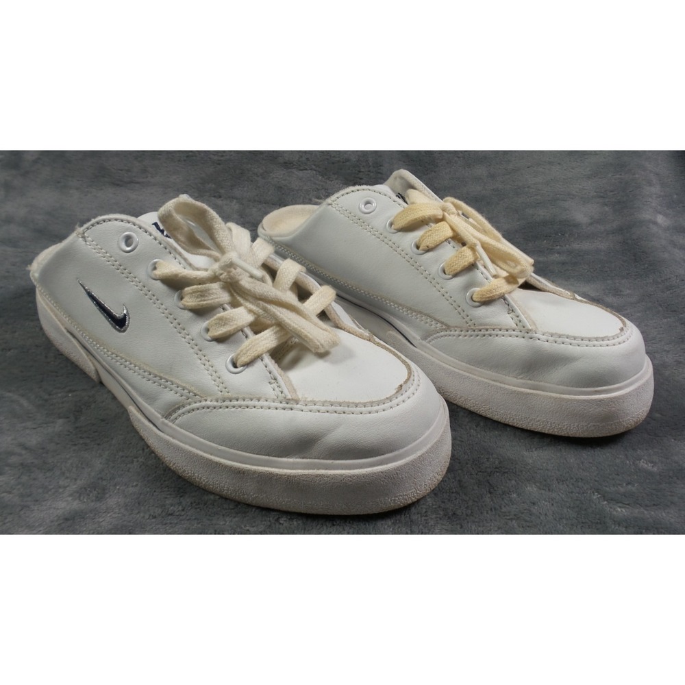 Vintage Nike Shoes Womens Size 8.5‎ White Leather Platform Sneakers Mules Y2K
